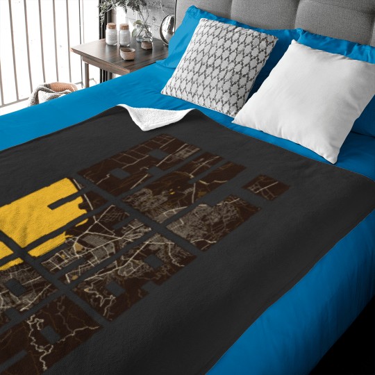 Discover Bujumbura City Map of Burundi - Pastel Active Baby Blankets