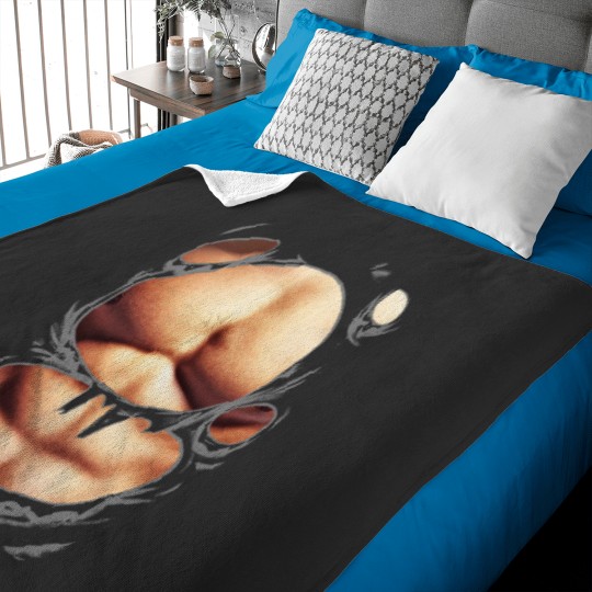 Discover Printed Realistic Chest Six Pack Abs Muscles Funny Baby Blankets