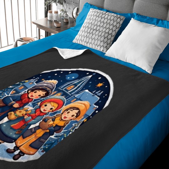 Discover Christmas carolers Baby Blankets