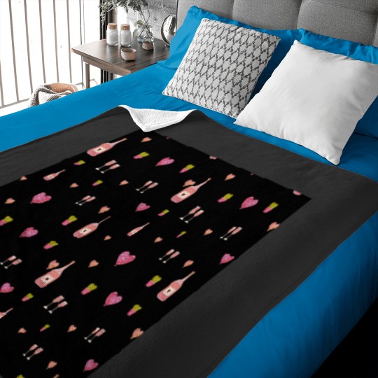 Discover Cactus glass love balloon a watercolor pattern black Baby Blankets