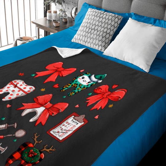 Discover christmas coquette bow dental dentists hygienist cute th Baby Blankets