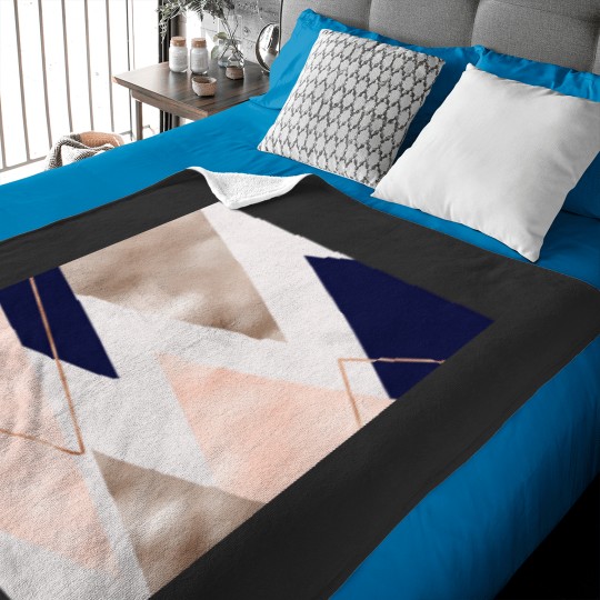 Discover Rose gold french navy geometric Baby Blankets