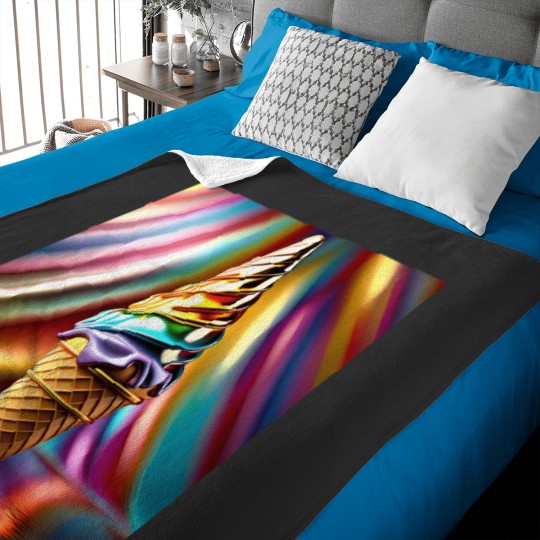 Discover Shimmering Ice Cream Cone Baby Blankets