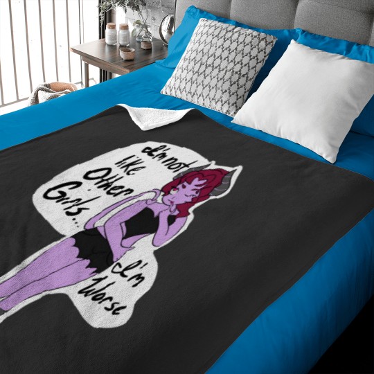 Discover Im Not Like Other Girls Im Worse Devil Girl Baby Blankets