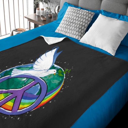 Discover peace dove peace sign peace rainbow V-Neck Baby Blankets