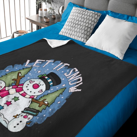 Discover Let it Snow - Christmas Snowmen Classic Baby Blankets