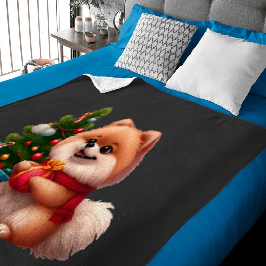 Discover Pomeranian Paws amp Ornaments Tree Trimming Time Baby Blankets