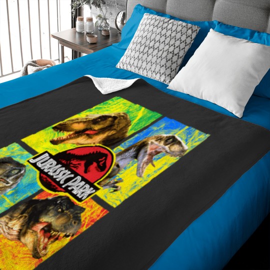 Discover Jurassic Park Four Different Dinosaur Faces Baby Blankets