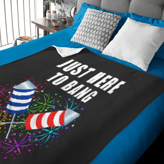 Discover Funny 4th Of July Just Here To Bang 2021 Independence Pun Baby Blankets