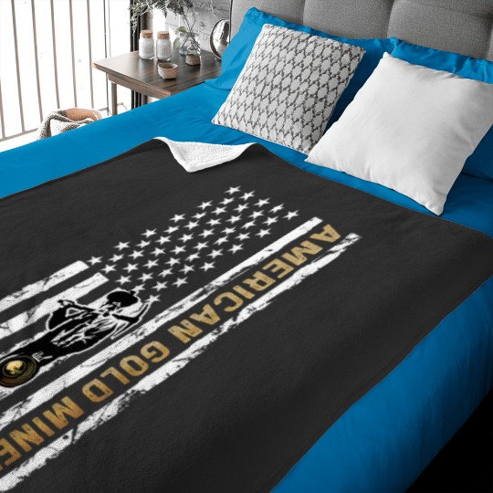 Discover Golden US Flag for American Gold Miner Baby Blankets