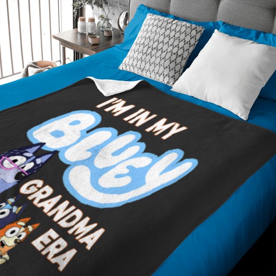 Discover I'M In My BlueyDad Grandma Era Baby Blankets