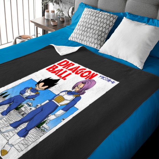Discover DBZ Vegeta & Trunks Manga Cover Baby Blankets