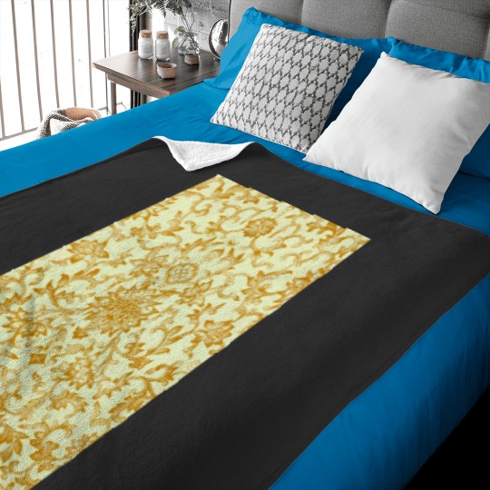 Discover yellow-gold pattern with flower motifs Baby Blankets