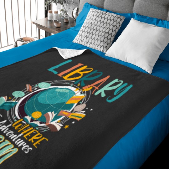 Discover Library Books Where Adventure Begins - Librarian Reader Baby Blankets