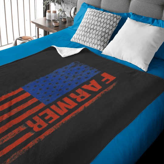 Discover usa flag farmer farm farming ranch tractor agriculture Baby Blankets