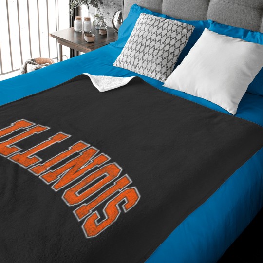 Discover Illinois IL Vintage Athletic Sports Design Style T-Shirt Baby Blankets