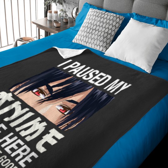 Discover I Paused My Anime To Be Here Japan Kawaii Manga Anime Gifts T-Shirt Baby Blankets
