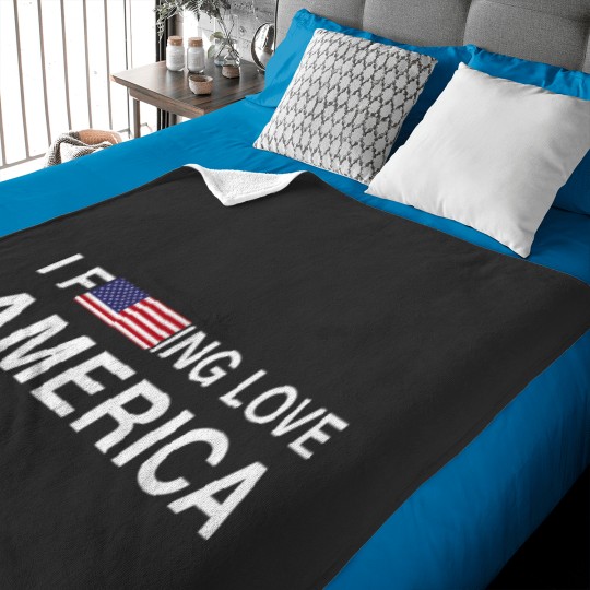Discover I Fucking Love America Patriotic American Red White Blue Y2K Baby Blankets