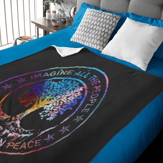 Discover All The People Imagine Living Life In Peace Art Tree Baby Blankets