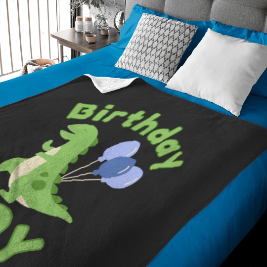 Discover Birthday squad boy kid party cute dino dinosaur trex balloon Essential Baby Blankets