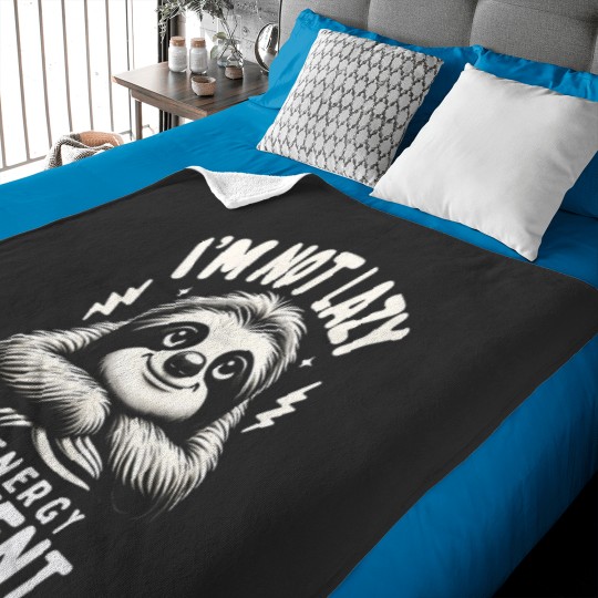 Discover Funny Sloth Stuff Im Not Lazy Energy Efficient Nap Lovers Baby Blankets