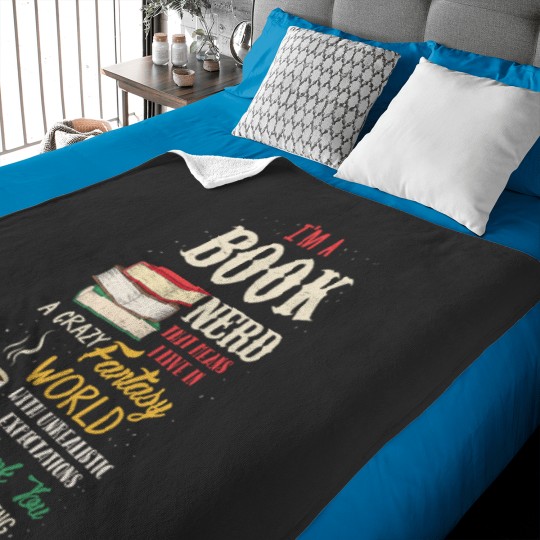 Discover Im a Book Nerd Book Lover Literature Pullover Hoodie Baby Blankets