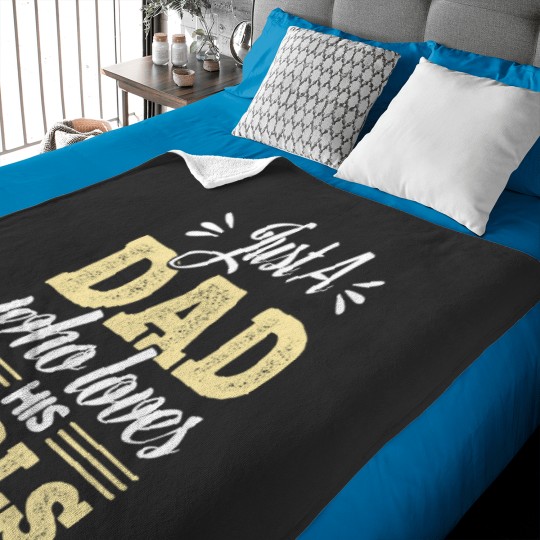 Discover Just A Dad Who Loves His Girls Fathers Day Daddy Daughter Baby Blankets