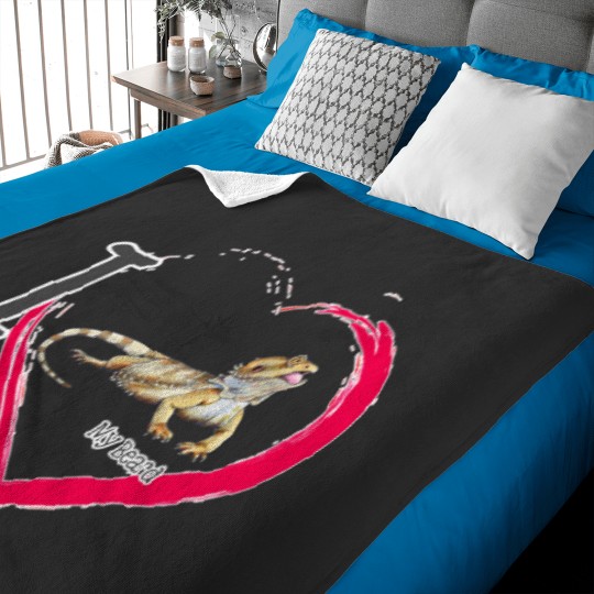 Discover I love my Bearded Dragon Baby Blankets