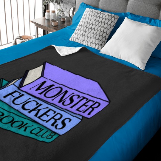 Discover Monster Fuckerss Book Club book stack funny bookish kindle Baby Blankets