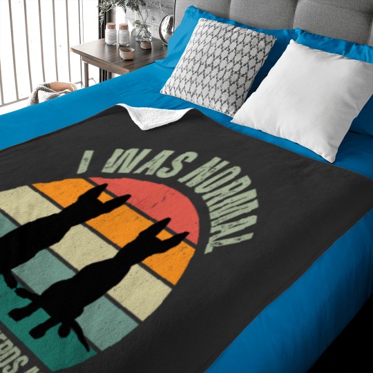 Discover 2 German Shepherds Cute Vintage Rainbow - I was normal - 2 German Shepherds Ago Baby Blankets
