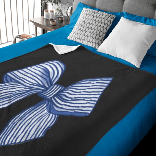 Discover Coquette Blue Bow Baby Blankets