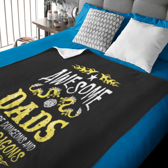 Discover Awesome Dads Explore Dungeons And Slay Dragons Baby Blankets