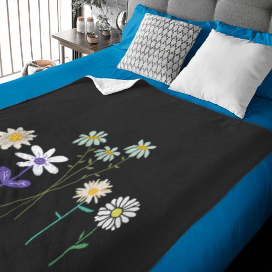 Discover White Daisy FlowersActive Baby Blankets
