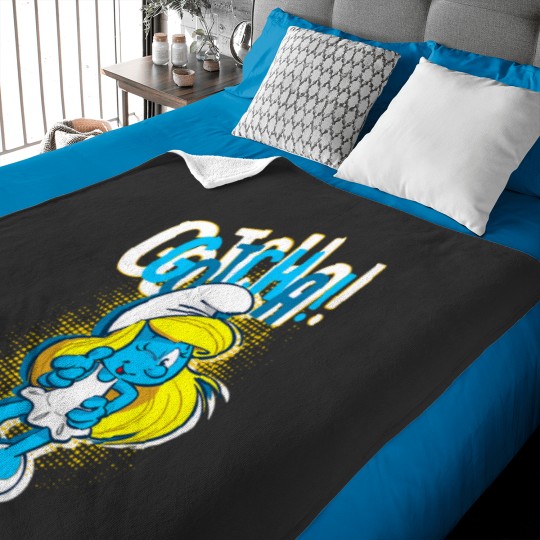 Discover The Smuurfs Smurfette Gotcha! Winky face Baby Blankets