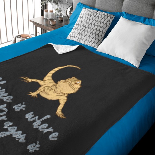 Discover Home Is Where My Dragon Is Funny Reptile Gift Essential Baby Blankets