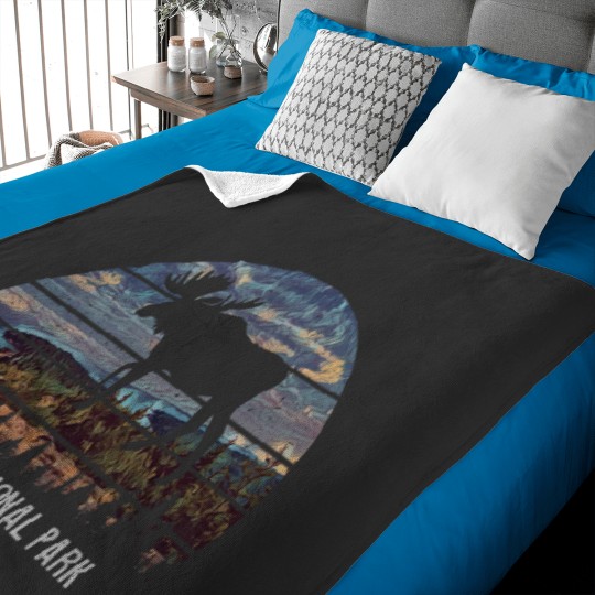 Discover Acadia National Park Vintagess Moose Baby Blankets