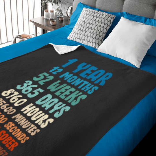 Discover One Year Sober Birthday AA NA Sobriety Baby Blankets