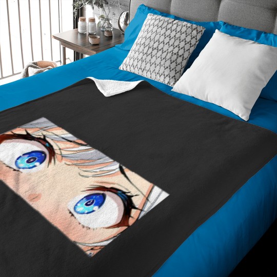 Discover Blue Anime Eyes Peeker Baby Blankets