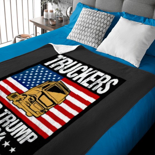 Discover TRUCKERS FOR TRUMP 2024 Baby Blankets