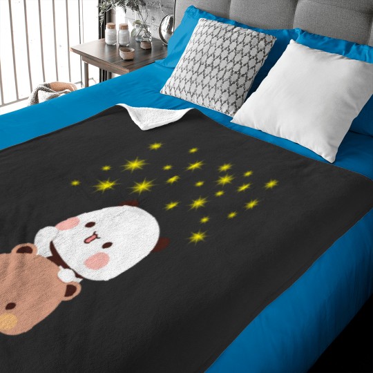 Discover Bubu Dudu Panda Bears Reaching the Stars Baby Blankets