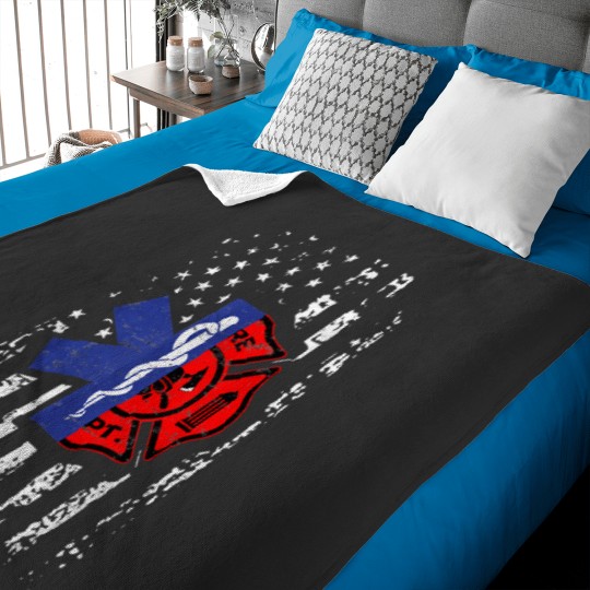 Discover EMT Firefighter Shirt Firefighter EMT American Flag Gif Perfect Gift For you and friends Class Baby Blankets