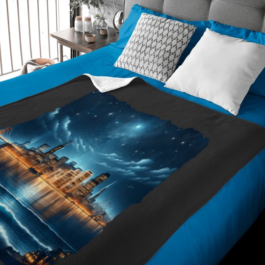 Discover San Francisco Night Skyline And Ocean Bay Area Baby Blankets