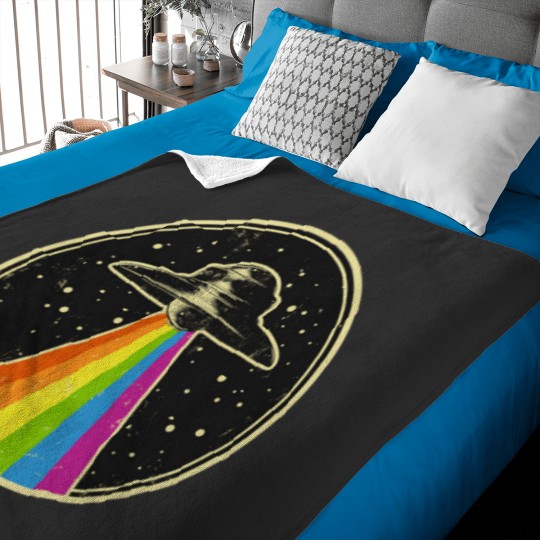 Discover Queer UFO Rainbow UFO Alien Abduction Queer LGBT Gay Pride Baby Blankets