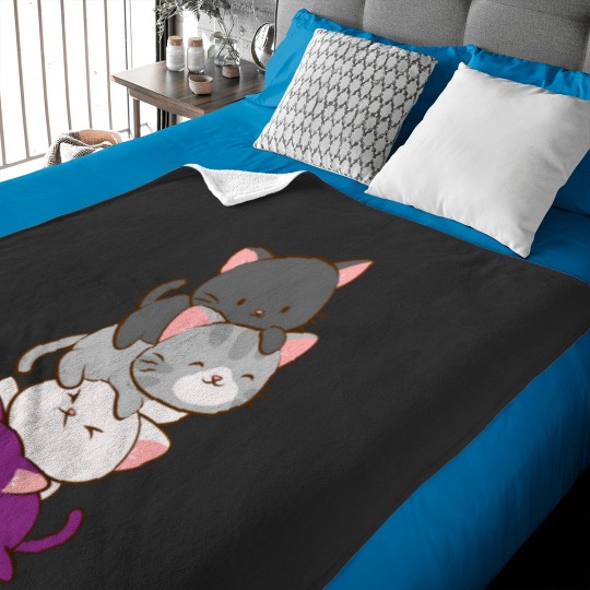 Discover ACEss Pride Kawaii Cats LGBTQ Asexual Baby Blankets