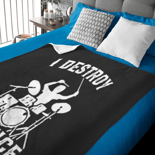 Discover I Destroy Silence Drummer Drums T Shirt Tee Gift 1 Baby Blankets