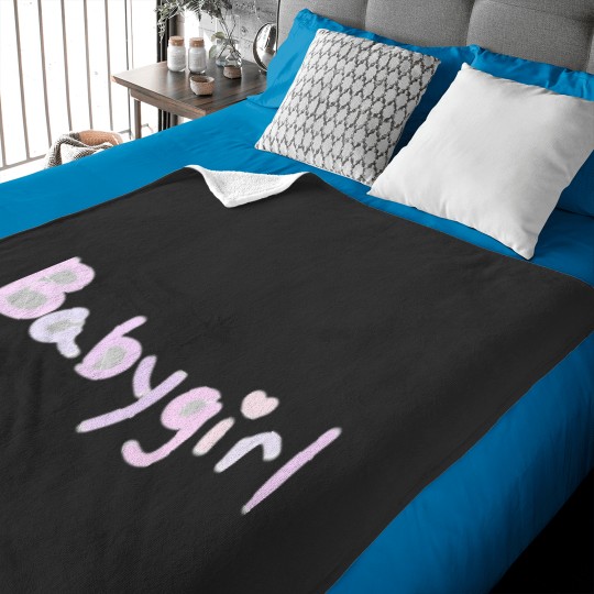 Discover Pastel Babygirl Text Fitted Baby Blankets
