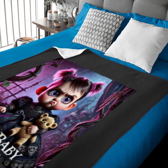 Discover GothBaby Angry Alex The Fierce Guardian Baby Blankets