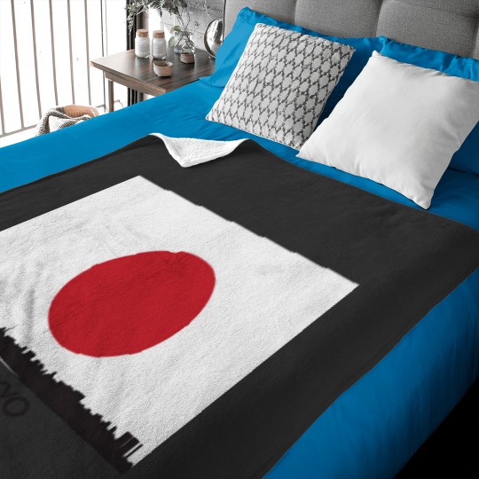 Discover Tokyo Japan Skyline Japanese Flag Baby Blankets