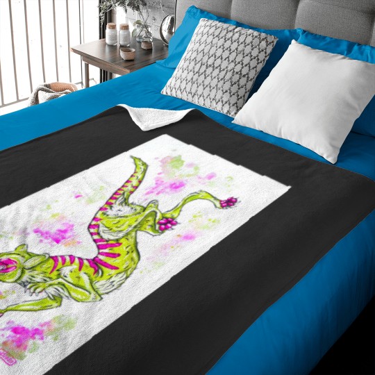 Discover Thylacine - Pink &amp_ Green Baby Blankets