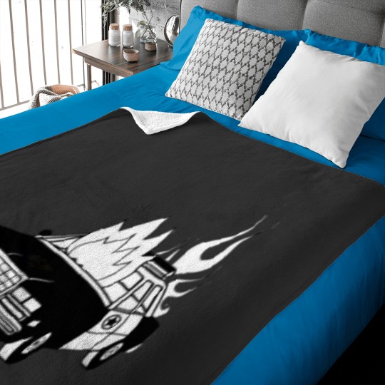 Discover Burning Cop Car Baby Blankets